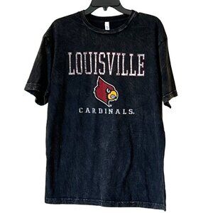 Blue 84 Unisex Louisville Cardinals Logo Short Sleeve Shirt Black Red Size L NWT